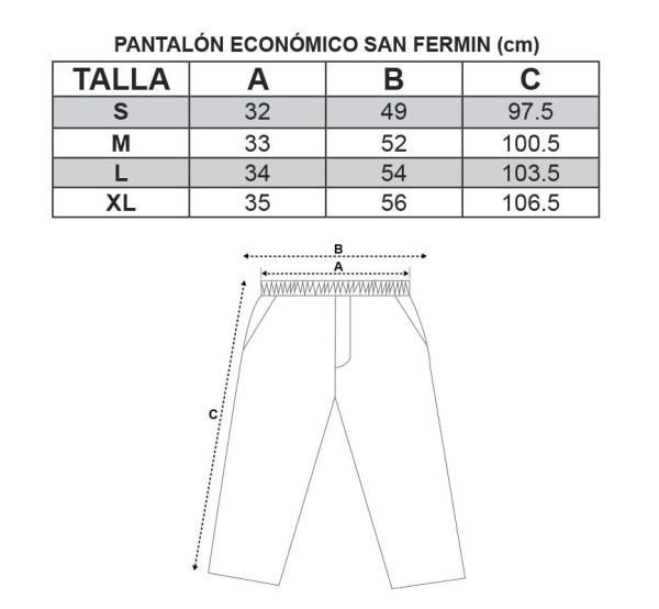 Pantalón san fermin corto economico en color blanco. Entrega 24-48h.