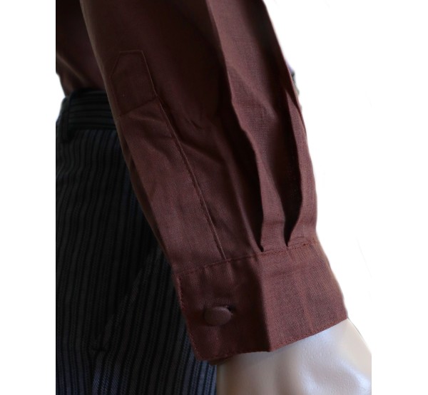 Camisa Lino Económica Hombre Marrón