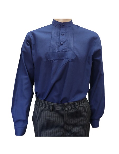 Camisa Lino Económica Hombre Azul