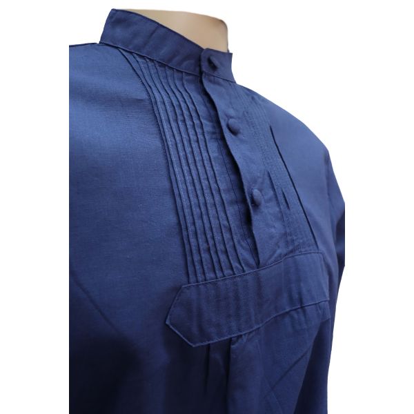 Camisa Lino Económica Hombre Azul