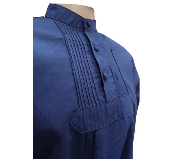 Camisa Lino Económica Hombre Azul