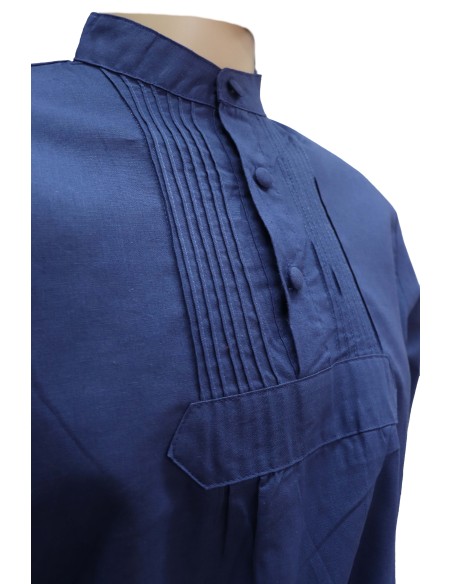 Camisa Lino Económica Hombre Azul
