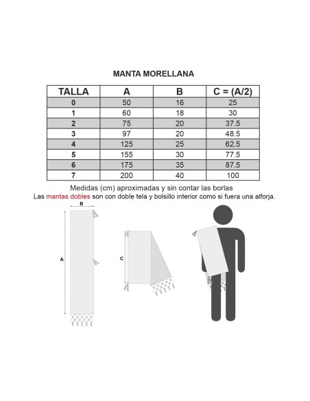Manta Morellana  Blanco Marrón.  Comprar en TrajeRegional.com