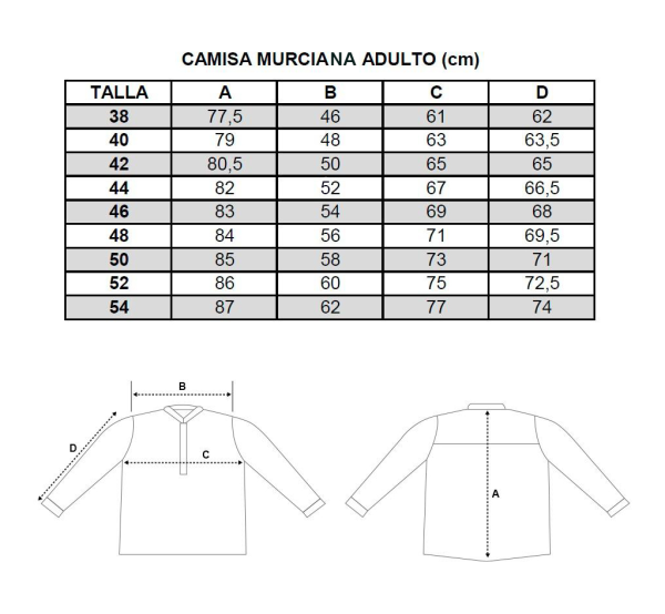 Camisa murciana. Oferta y Comprar en TrajeRegional.com