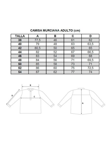 Camisa murciana. Oferta y Comprar en TrajeRegional.com