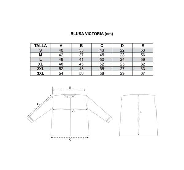 Blusa victoria manga corta para traje regional. Envios 24/48 horas