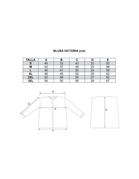 Blusa victoria manga corta para traje regional. Envios 24/48 horas