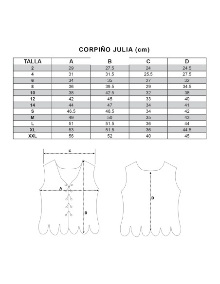 Comprar online corpiño julia para baturra o huertana. Envio rapido 24 h