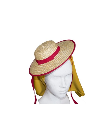 Sombrero de paja tradicional canario para traje de maga niña