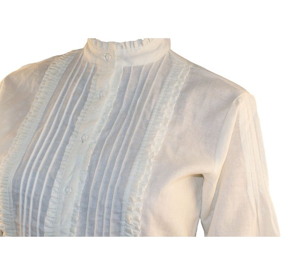Blusa Clara en blanco o en crudo para traje regional de mujer