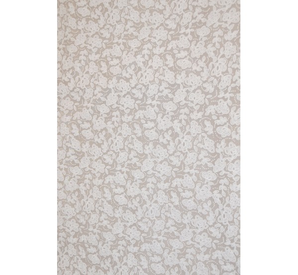 Pañuelo estampado - tul blanco con flores