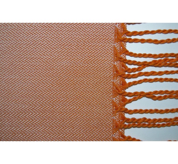 oferta en la compra online de faja lisa de seda jaspeada naranja
