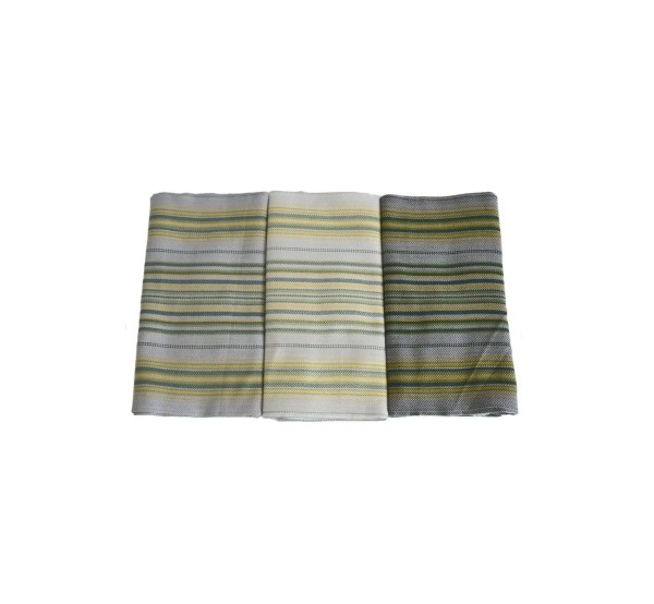 Faja Rayada Seda Gris - Verde