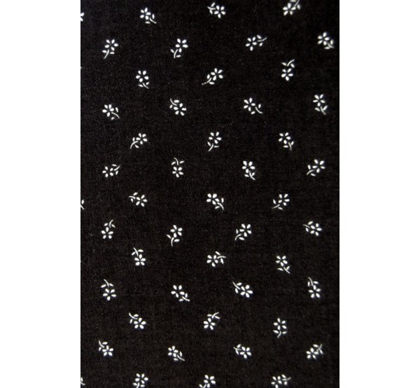 Pañuelo estampado - fondo negro/flor blanca