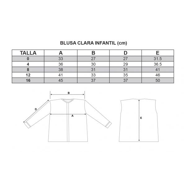 Guía de tallas para la Blusa Clara