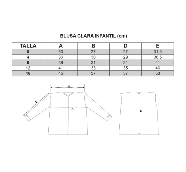 Guía de tallas para la Blusa Clara