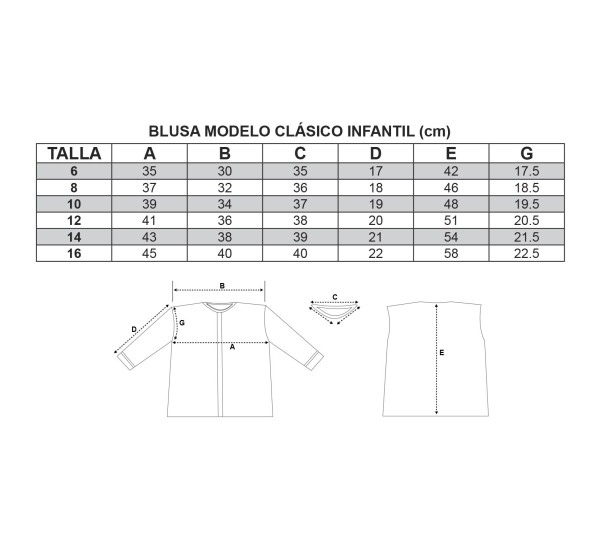 Blusa clásica para indumentaria regional canaria. Al mejor precio.