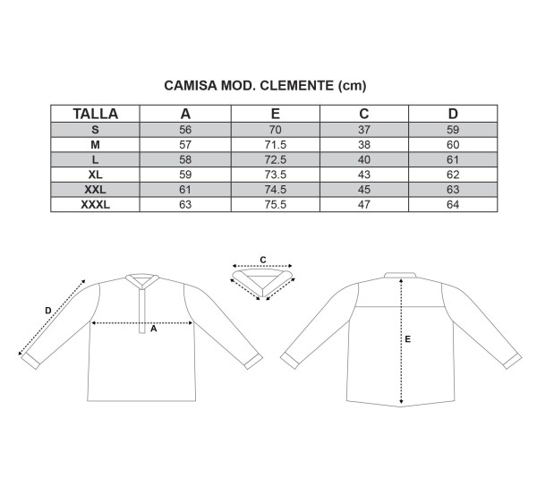 10% Dto. compra online camisa clemente de traje regional. Envíos 24h.