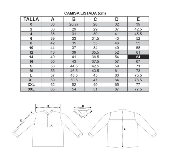 Camisa listada infantil. Oferta y Comprar en TrajeRegional.com