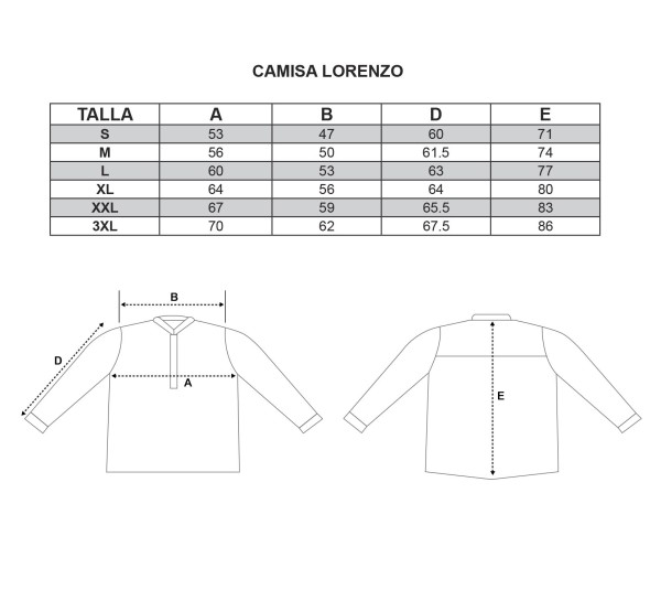 Camisa regional modelo Lorenzo. Ofertas