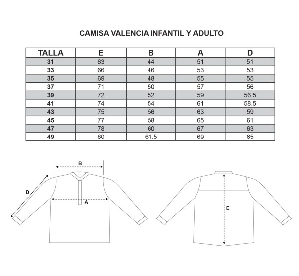 Camisa valencia. Oferta y Comprar en TrajeRegional.com