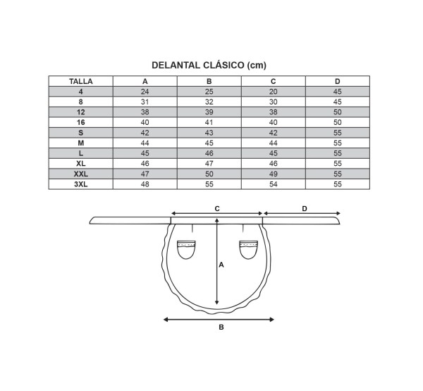 Delantal clásico canario para traje regional. Al mejor precio.