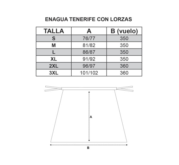 Compra online tu enagua Tenerife para traje regional con envío 24h.