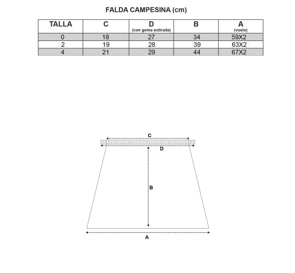 Compra online tu falda de Campesina para traje regional canario en 24h.