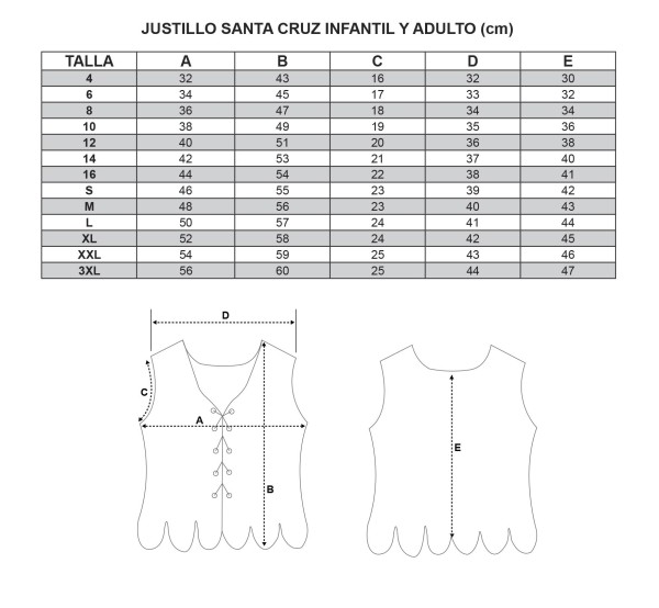 Justillo bordado santa cruz para fiestas regionales típicas canarias.