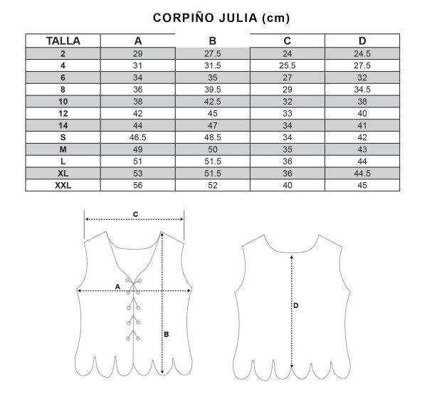 Comprar online corpiño julia para baturra o huertana. Envio rapido 24 h