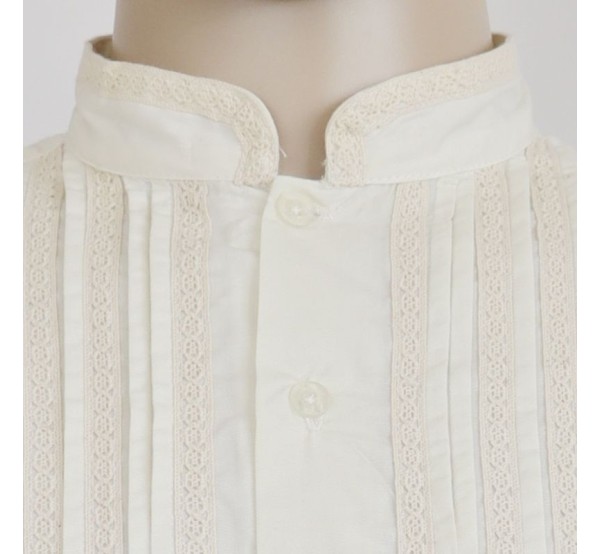 Camisa lanal crudo tostado pecho